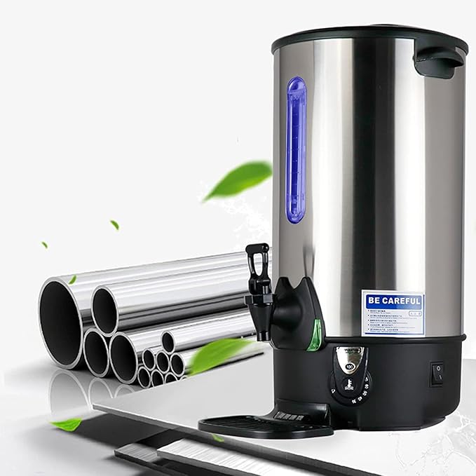 INTBUYING Stainless Steel Large Capacity Commercial Office Kitchen Hot Water Dispense Boiler Instant Boiling Machine Heater Electric Kettle Temperature Control for Coffee Tea with Faucet Tap-21.7L
