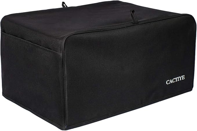 Toaster Oven Dust Cover with Accessory Pockets Compatible with Hamilton Beach 6 Slice of Toaster Oven (BLACK，19 x 14 x 10 inches)