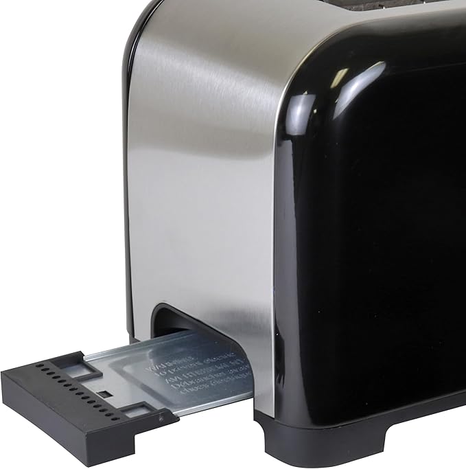 Kenmore toaster 2 slice - extra wide slot countertop kitchen appliance, defrost function, tostador de pan, 9 shade settings, compact design, easy clean crumb tray, bread bagel, stainless steel & Black