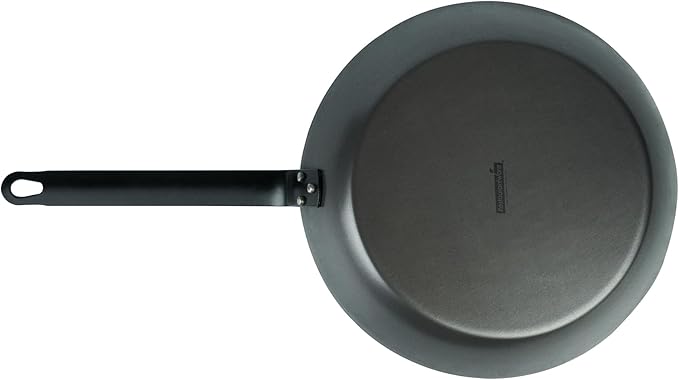Met Lux 12 Inch Fry Pans, 6 Lightweight Frying Pans - Induction-Ready, Triple-Riveted, Black Carbon Steel Cooking Skillets, Durable, For Searing, Sauteing, And Browning Food - Restaurantware