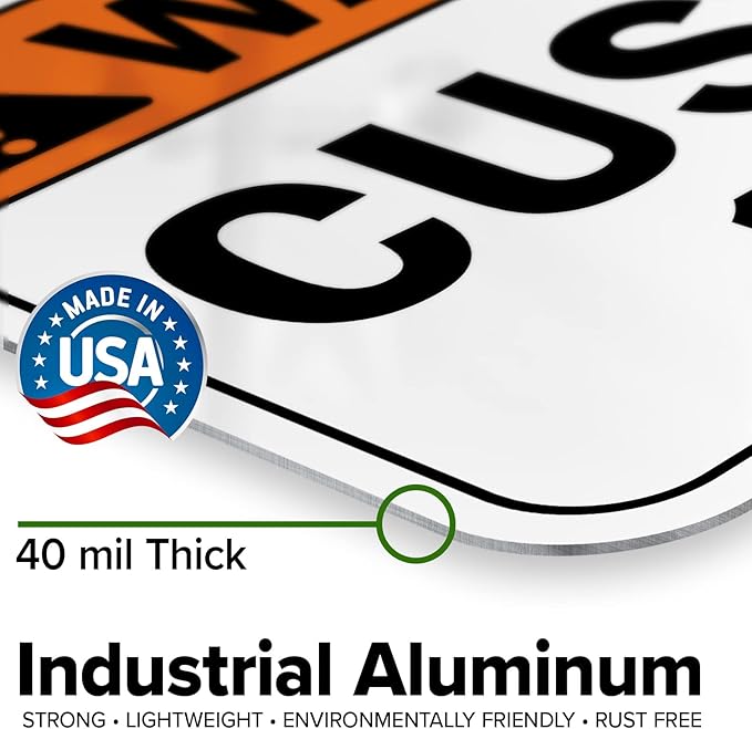 Custom warning Sign, Ansi Sign, Osha Compliant, 12x16 Inches, Post Holes, Rust Free .040 Aluminum, Fade Resistant, Indoor/Outdoor Use, Made in USA by My Sign Center