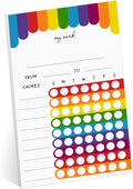 Cheerful Rainbow Weekly Chore Chart / 6" x 10" Sticky Note Fill in Task List/Engaging Week Assignment List