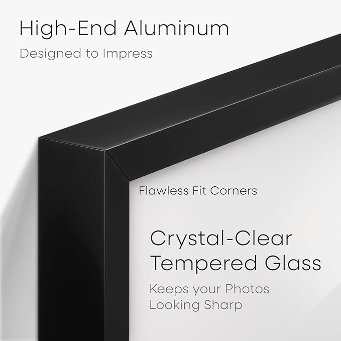 Homeforia Diploma Frame 16x20 Black, High End Metal 16 x 20 Black Certificate Frames with Mat 14 x 17, 20x16 Document Frame Matted to 14x17, Award Graduation Frames, Tempered Glass, Wall Kit, Set of 2