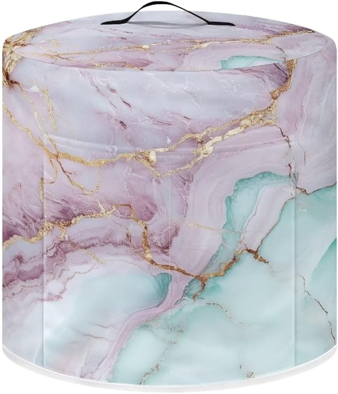 Marble Dust Cover for Kitchen Instant Pot Accessories Appliance Cover Quart Pressure Cooker Air Fryer Rice Cooker Kitchen Appliance Dust Covers with Storage Pockets Size S