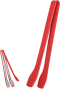 Silicone Tongs for Cooking, Red Heat Resistant Kitchen Tongs with Silicone Tips (11inch), Non-Scratch Food Tongs for Flipping, Serving, Salad, BBQ Serving Toast, Dishwasher Safe (Dark Red)