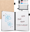 AGM Portable White Board Dry Erase Notebook, 8.4" x 6" Double Sided Folding Whiteboards with 3 Pens, Small Travel Dry Erase Board Skin-Friendly Material for Study, Meeting, Planning, Rose Pink