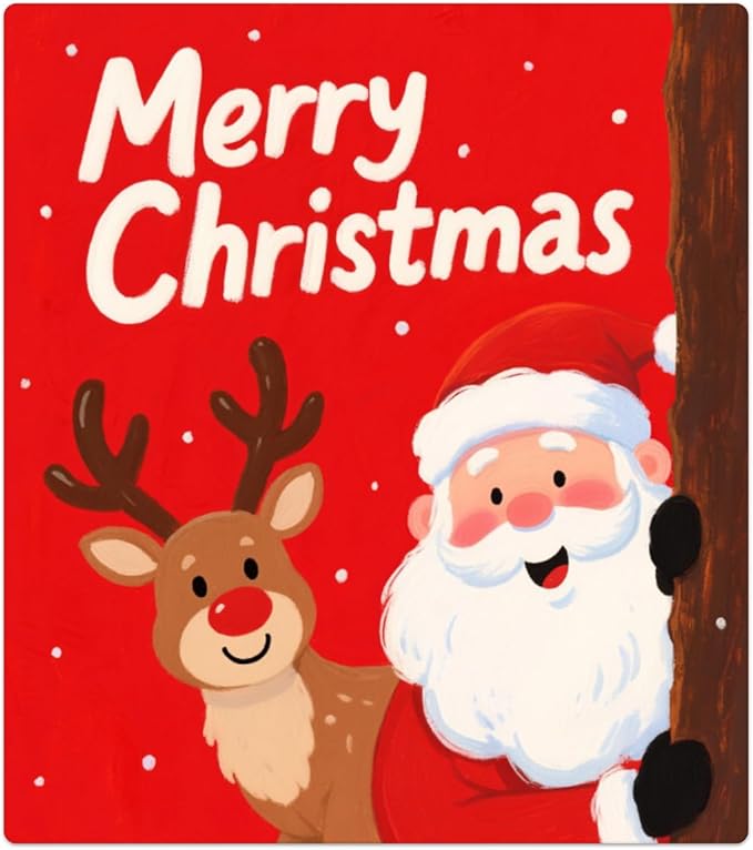 Christmas Santa Elk Dishwasher Magnet Cover, 23" W x 26" H Fridge Magnetic Stickers Reuseable Magnet Panel Decal Cover for Washing Machine Fridge Microwave Cabinet Kitchen Christmas Decoration