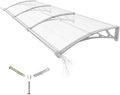 Awning for Door Entrance,40x120 Inches Awnings for Doors with Separate Drainage,Front Door Awning Exterior,Polycarbonate UV, Rain, and Snow Protection for Porch,Patio,Window,Deck
