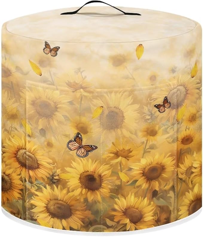Sunflower Pressure Cooker Cover Instant Pot Accessories Instant Pot Kitchen Appliance Dust Cover with Pockets for Rice Cooker Air Fryer Slow Cooker Dust Covers for Kitchen Size S