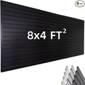 Slat Wall Paneling Garage Wall Organizer, Slatwall Panels Garage Tool Organizer Wall Mount Garage Slat Wall Storage Systems, Slat Board PVC Wall Panels Garage Storage (Black, 8ftx4ft)