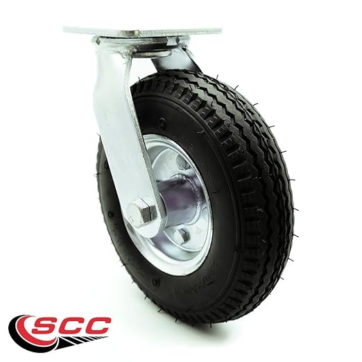 Service Caster Brand Replacement Caster for Uline Caster H-3328BL-S - Swivel Top Plate Caster with 8 Inch Pneumatic Wheel - Heavy Duty Replacement - Fits Platform Trucks and Utility Carts H-2505