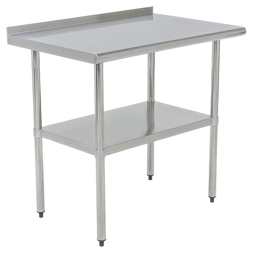 Pearington NSF Certified Stainless Steel Kitchen Prep and Work Table, Commercial Work Table for Restaurant and Home, 36" x 24", Stainless Steel