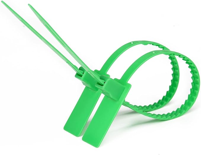Heavy Duty Plastic Security Seal - Self Locking Tamper Evident Shipping Tags, Numbered Pull Tight Securing Straps for Truck Trailer, Length 337 mm 13.2" (Green 1000 PCS)