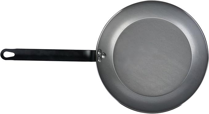 Restaurantware Fry Pan 6 Pack of 11 Inches Carbon Steel Non-Stick Searing Pan With Ergonomic Handle Silver For Sauteing and Omelets