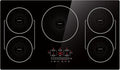 36 Inch Induction Cooktop 5 Burners, Flat Glass Top Electric Stove Hob with Bridge-SYNC, 3 Preset Modes Booster, Timer, Pause, Child Lock, Drop in, 208~240V/50A, Black