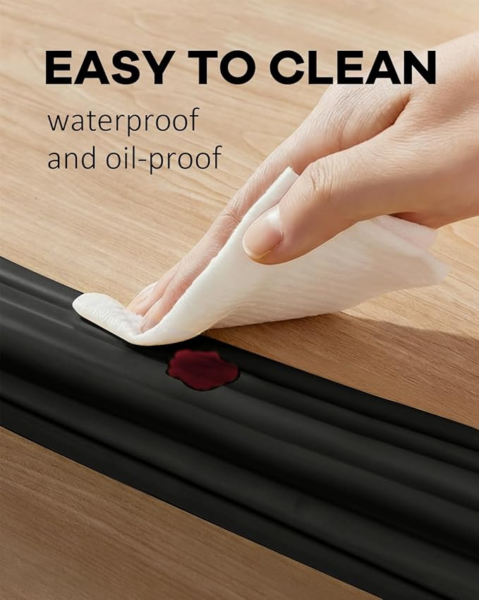 Edge and Corner Guards with Strong Adhesive Extra Thick Baby Proofing Furniture Protector for Table Desk Bed Cabinets Child Safety for Home and Nursery (Black, 16.4 Feet)