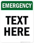 Custom Emergency Sign, OSHA Sign, 24x30 Inches, Rust Free .063 Aluminum, Fade Resistant, Made in USA by My Sign Center