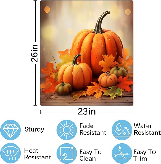 Fall Maple Leaf Pumpkin Dishwasher Magnet Cover Magnetic Dishwasher Decorative Cover Front Dishwasher Door Covers Reuseable Dishwasher Covers Panel for Kitchen Refrigerator Home Appliances 23" X 26"