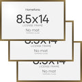 Homeforia 8.5 x 14 Marriage License Frame Bronze, High End Metal 8.5x14 Marriage Certificate Frames, 14x8.5 Picture Frame for Wall & Tabletop, 8.5 by 14 Photo Frame, Tempered Glass, Wall Kit, Set of 3
