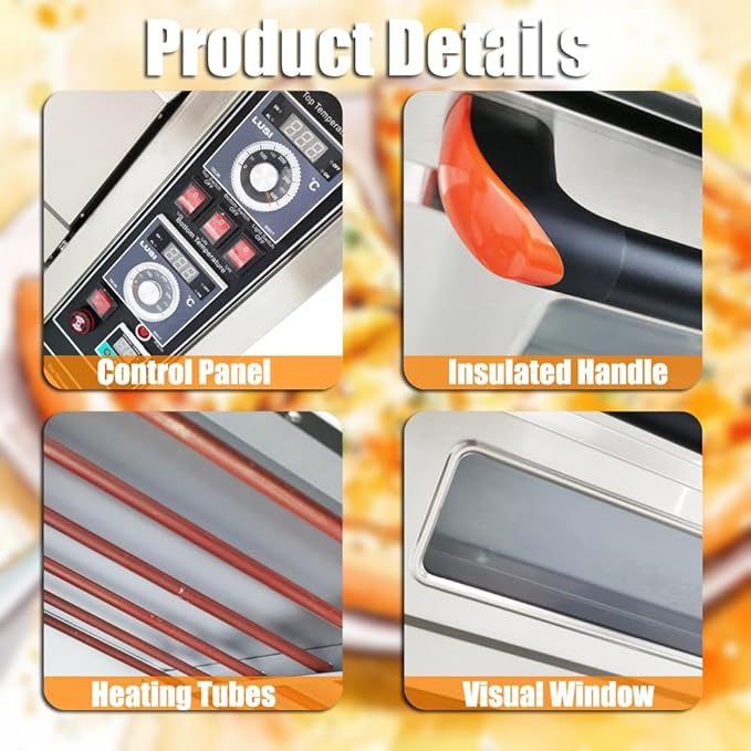 Commercial Movable Double-Decker Pizza Electric Oven Commercial Pizza Oven Countertop Multipurpose Indoor Pizza Oven 220V 13.2KW