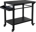Outdoor Grill Cart Stand Table Pizza Oven with Lockable Wheels, Heavy Duty Movable Kitchen Cooking Prep Station BBQ Cart for Outside Patio, Backyard, Camping and Parties
