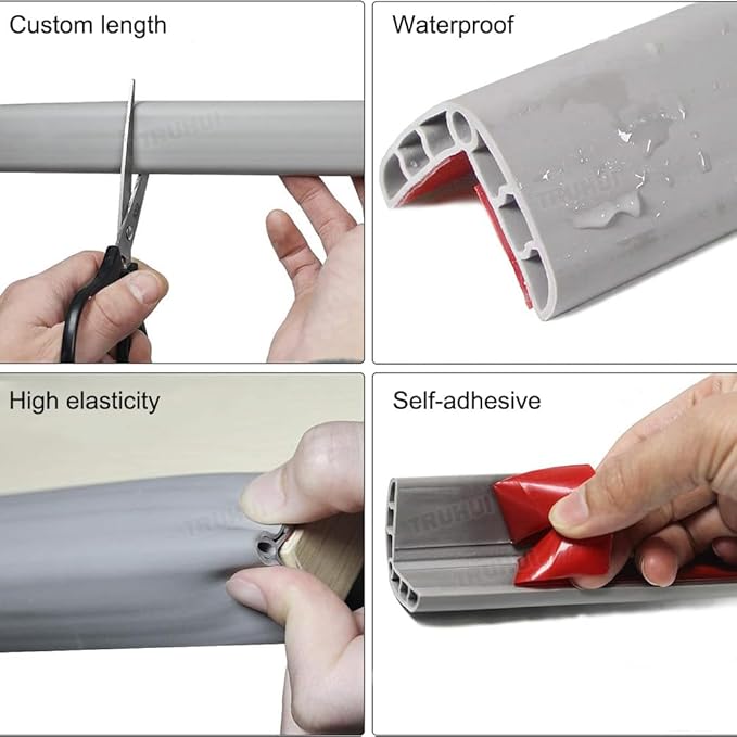 Colorful Rubber Wall Corner Guard Edge Protector,Anti-Collision Strip, Self-Adhesive Wall Guards, Safety Edge & Corner Guards, Length 3.28 ft,Red