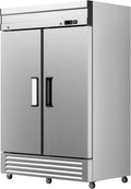 Malphi 54" W Commercial Reach-in Freezer, ETL Upright 2 doors Auto-Defrost，Capacity 48 cu. ft.stainless steel for Restaurant Kitchen Home Bar Shop -8°F