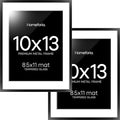 Homeforia Black 10x13 Picture Frame, High End Metal 10x13 Poster Frames with Mat 8.5x11, 10 x 13 Black Frames Matted to 8.5 x 11 inch Photo, 10 by 13 Hanging Frames, Tempered Glass, Wall Kit, Set of 2