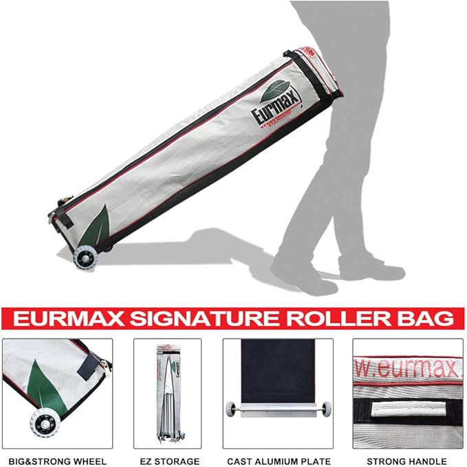 Eurmax USA Standard 10'x20' Patio Pop Up Canopy Tent Commercial Instant Canopies with Heavy Duty Roller Bag,Bonus 6 Sand Weights Bags (Blue)
