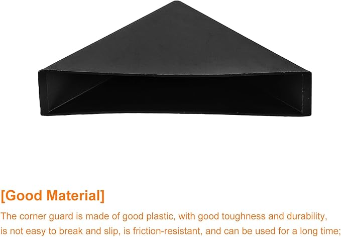 uxcell 20Pcs Plastic Corner Protectors 12x70mm Right Angle Shape Glass Corner Guards Cushion for Corner Protection of Glass, Mirror, Tile, Black