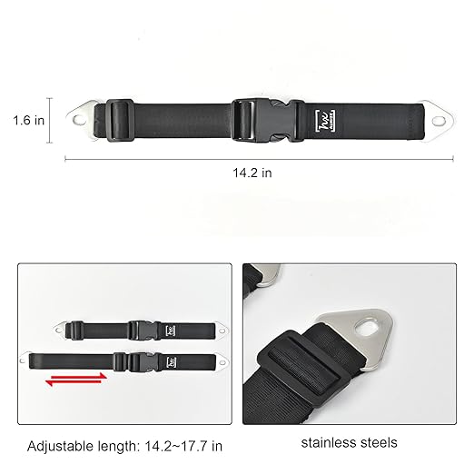 HX AURIZE Universal Trash Can Lid Lock Strap for Round & Square Bins - Sturdy Outdoor Garbage Lock - Raccoon, Dog & Small Animal Stopper - Secure Bolt-On Design (Drilling Required) Black 4 Pack