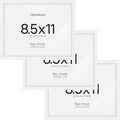 Homeforia 8.5 x 11 Diploma Frame White Wood, High End Oak 8.5x11 Certificate Frames, 11x8.5 Document Frames for Wall or Tabletop, 8.5 by 11 Award White Wooden Frame, Tempered Glass, Wall Kit, Set of 3