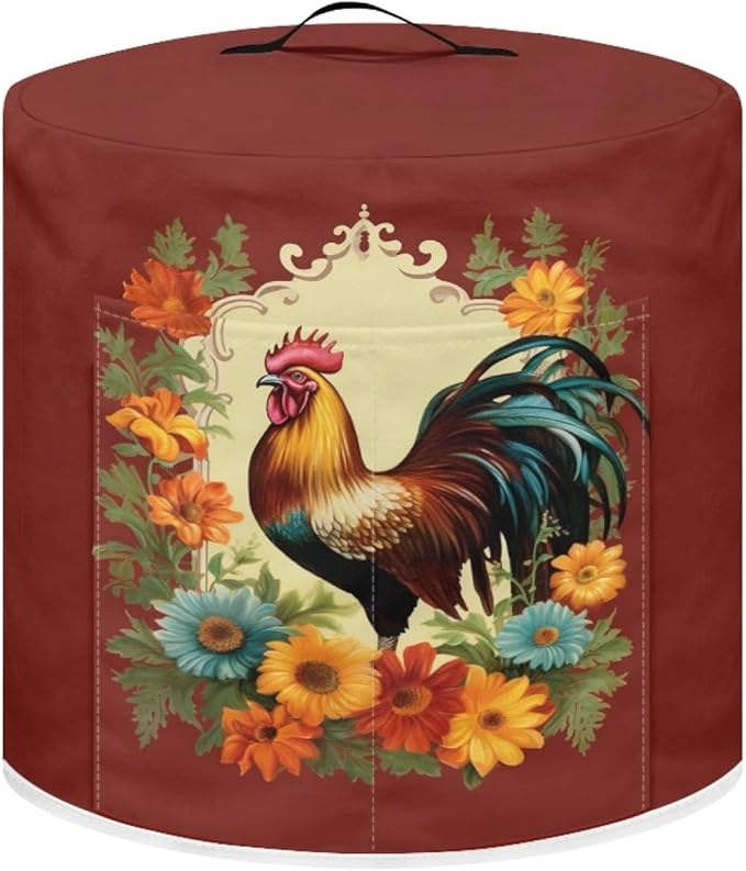 TODIYADDU Sunflower Rooster Pressure Cooker Cover for Women Trendy Instant Pot Cover with Top Handle and Pocket Kitchen Appliance Cover Dust Cover for 6 Quart Instant Pot and Extra Accessories Gifts
