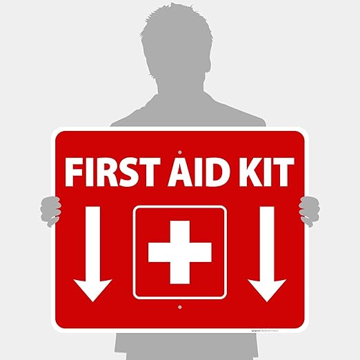 First Aid Kit Sign, (SI-1040) 24x30 Inches, Rust Free .063 Aluminum, Fade Resistant, Made in USA