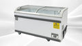 Chest Freezer for Supermarket Glass sliding Door 58" White Showcase Freezer Curve Display Top w/Storage Baskets - 18 Cu.Ft SDSC500