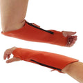 Arm Chaps Extended Elbow Leather Arm Guard - Arm Sleeve Protectors for Thin Skin and Bruising, Scratches & Cuts - Protective Arm Sleeve for Any Age- Left & Right Form-Fitting - Orange(1Pair/Small).