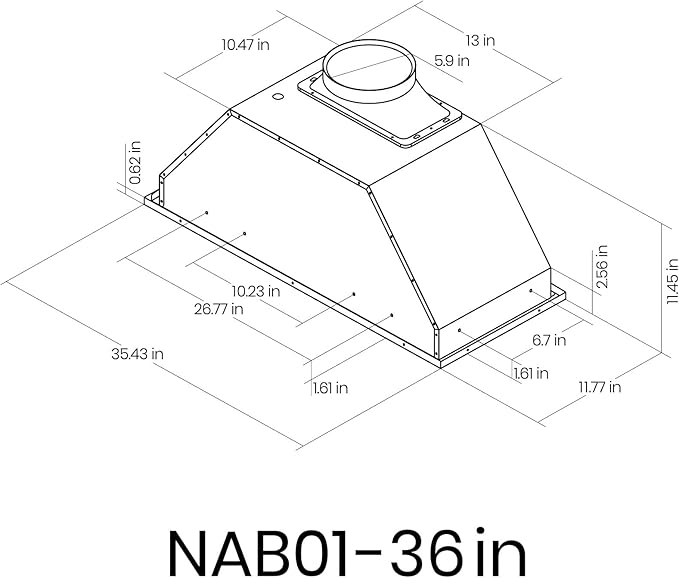 Range Hood Insert, EKON NAB01-36IN 900CFM Built-in Range Hoods Ducted/Ductless with 4 Speeds Soft Touch Panel Control/Dishwasher-safe Filters, Kitchen Hood for Over Kitchen Stove