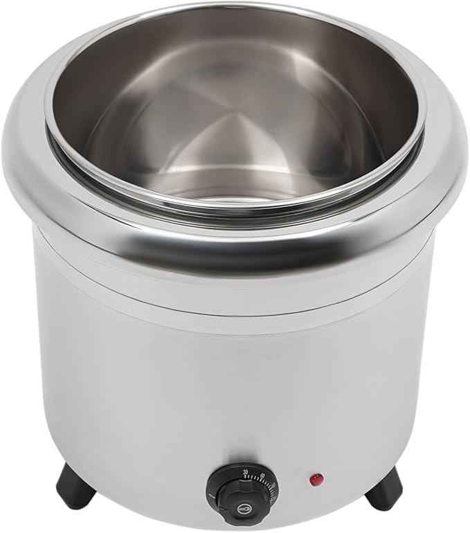 13QT Electric Soup Warmer, 400W Commercial Food/Soup Kettle Warmer for Restaurants and Party, Home, Catering (Silver)