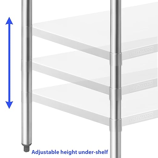 GRIDMANN Stainless Steel Work Table 72 x 30 Inches, NSF Commercial Kitchen Prep Table with Under Shelf for Restaurant and Home
