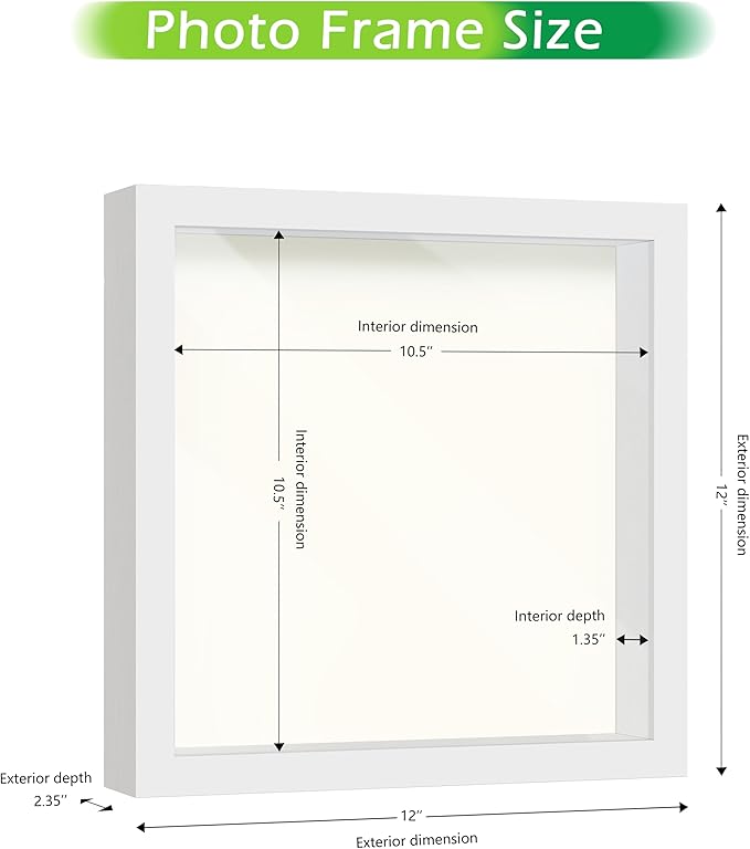 FrameWorks 11x11 Driftwood Wooden Shadow Box Frame – Soft Felt Back, Tempered Glass, and Included Elegant White Ball Push Pins