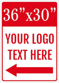 Oversized Custom Outdoor Metal Sign for Large Business Wall Display, 36x30 Inch, Rust-Free Aluminum Weather Resistant, Waterproof, Durable Ink, Easy to Mount