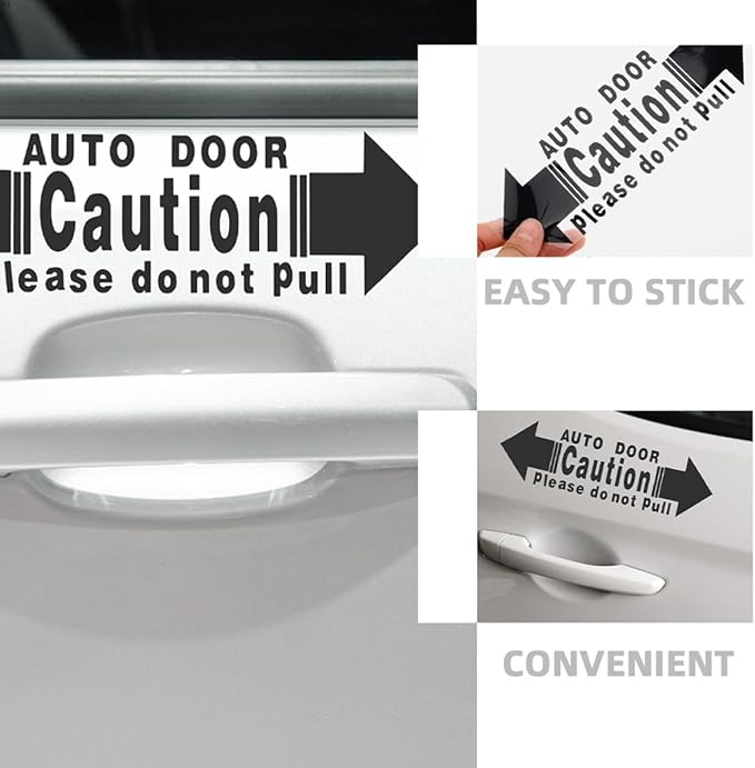 Veemoon Car Door Warning Sticker 4pcs Set Black Sliding Door Labels Do Not Touch Safety Decals for Automotive Exterior Window Glass Protection
