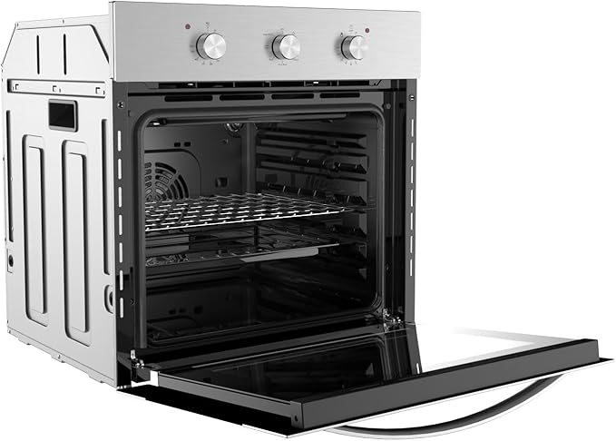 Empava 24 Inch Single Wall Oven with 6 Cooking Functions Mechanical Knobs Control in Stainless Steel, SXB14