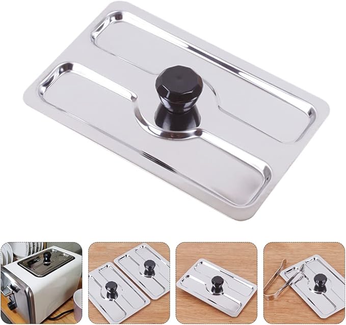 BESPORTBLE Metal Toaster Dust Cover Stainless Steel Electric Bread Maker Upper Cover Toaster Appliance Top Cover for Bread Machine Part Accessories