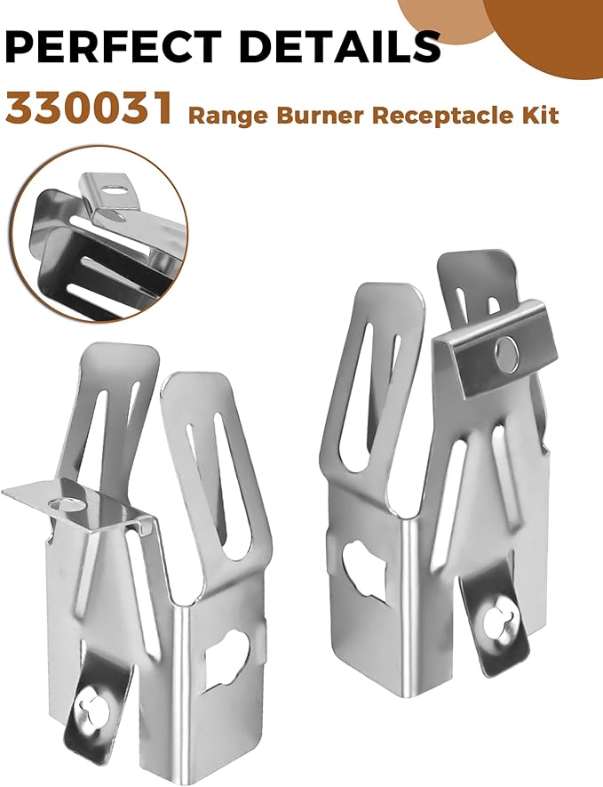 4 Pack 330031 Range Burner Receptacle Kit ERR117 Surface Element Plug-in Block Kit Fit for Whirl-Pool Ken-More Frigi-daire Stove, Replaces WB17X210 5303935058 814399 WB17X210 by Fetechmate