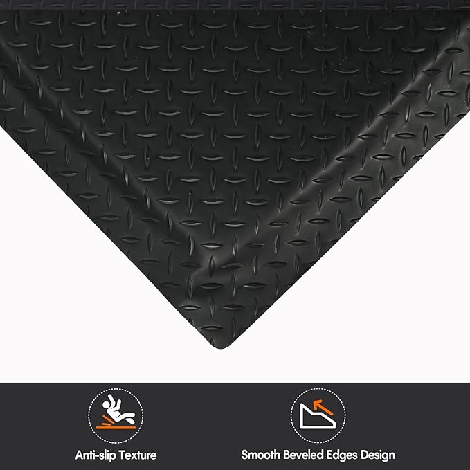 Anti Fatigue Mats Industrial 2' x 6' 15/16" Thick Ergonomic Standing Mat Commercial Kitchen Mat Heavy Duty Diamond Plate Cushioned Shop Floor Mats Helps Relieve Back and Leg Soreness