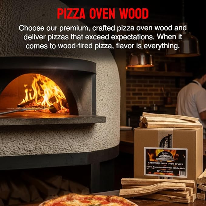 Pizza Oven Wood, 10 to 12‑Inch Firewood Logs, Cherry Hardwood Splits for Wood-Fired Pizza Ovens, USA Made, Sustainably Milled, Approximately 20-25 lbs
