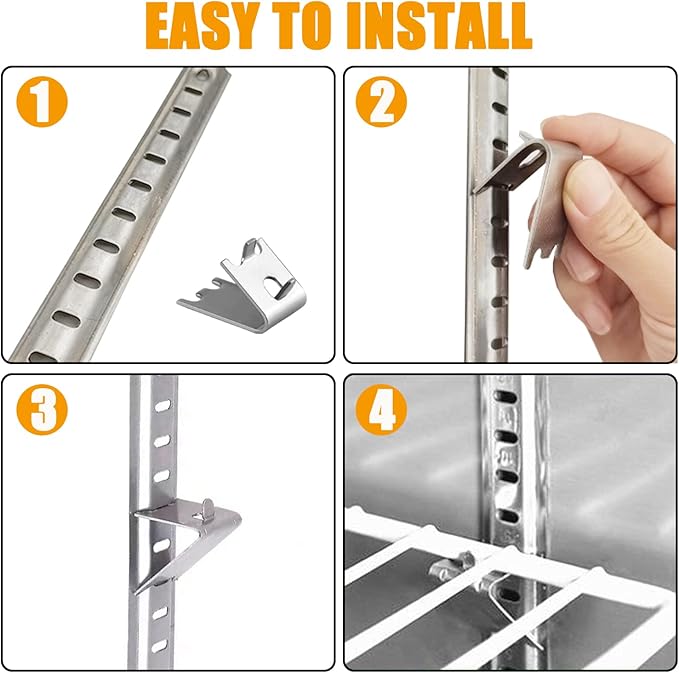 32 Pieces 920158 Freezer Shelf Clip,Stainless Steel Shelf Clip for Refrigerator,Freezer Cooler Shelf Support,Replacement Shelf Square Buckles Clips