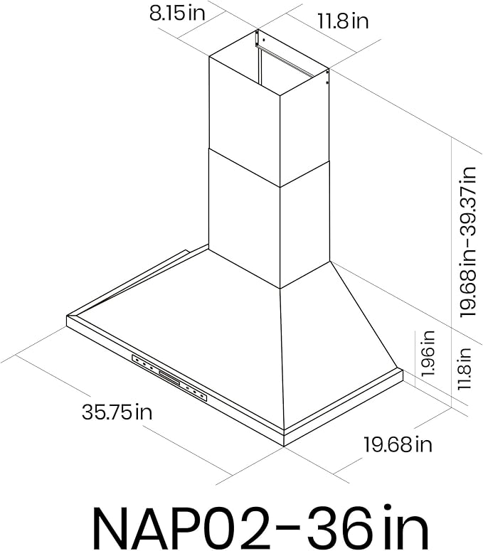 Range Hood, EKON NAP02 900CFM Wall Mount Range Hood Ducted/Ductless Convertible Kitchen Chimney Vent, 4 Speeds Touch Control/Remote,Delay Shut Off Function,Dishwasher-safe Filters (NAP02-30IN)
