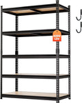 DYNALOAD 6000 Lbs Heavy Duty Garage Shelving, 5-Tier Adjustable Metal Storage Shelves, Boltless Steel Utility Rack for Garage Basement Warehouse, 48" W x 24" D x 72" H